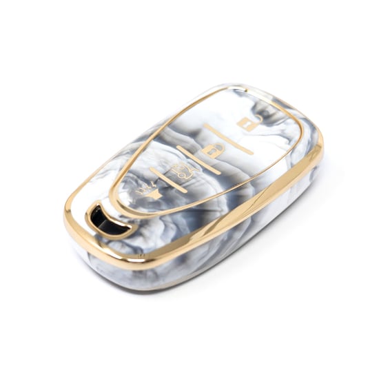 New-Aftermarket-Nano-High-Quality-Marble-Cover-For-Chevrolet-Remote-Key-4-Buttons-White-Color-CRL-B12J4B---Emirates-Keys