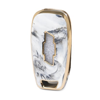 New-Aftermarket-Nano-High-Quality-Marble-Cover-For-Chevrolet-Flip-Remote-Key-3-Buttons-White-Color-CRL-C12J---Emirates-Keys