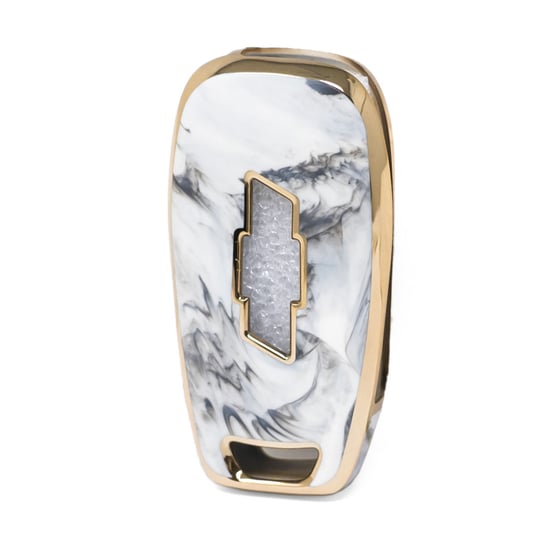 New-Aftermarket-Nano-High-Quality-Marble-Cover-For-Chevrolet-Flip-Remote-Key-3-Buttons-White-Color-CRL-C12J---Emirates-Keys