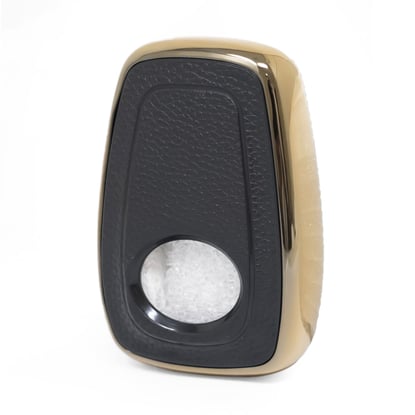 New-Aftermarket-Nano-High-Quality-Gold-Leather-Cover-For-TATA-Remote-Key-4-Buttons-Black-Color-TATA-A13J---Emirates-Keys