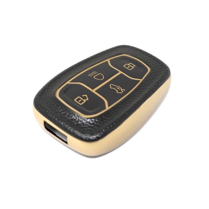 New-Aftermarket-Nano-High-Quality-Gold-Leather-Cover-For-TATA-Remote-Key-4-Buttons-Black-Color-TATA-A13J---Emirates-Keys