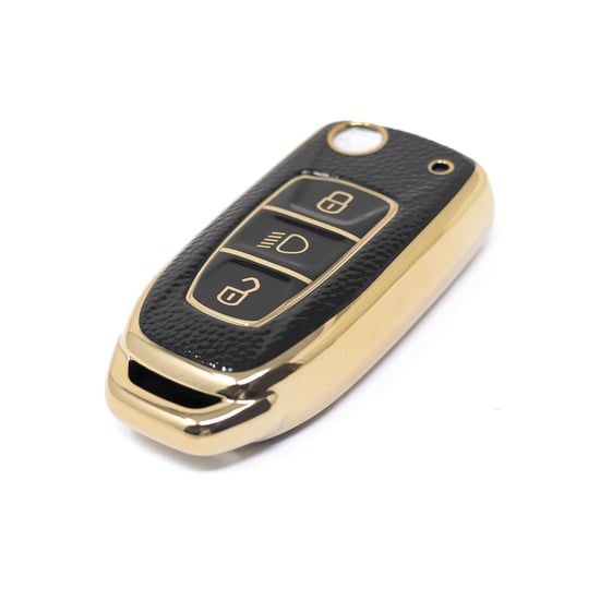 New-Aftermarket-Nano-High-Quality-Gold-Leather-Cover-For-TATA-Remote-Key-3-Buttons-Black-Color-TATA-B13J---Emirates-Keys