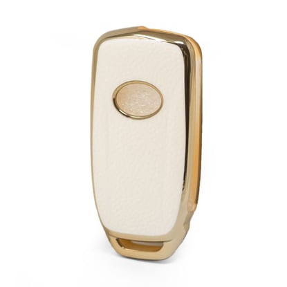 New-Aftermarket-Nano-High-Quality-Gold-Leather-Cover-For-TATA-Remote-Key-3-Buttons-White-Color-TATA-B13J---Emirates-Keys