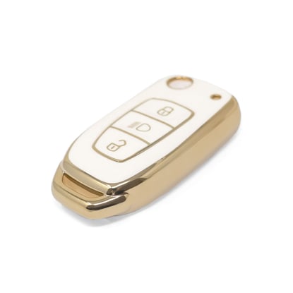 New-Aftermarket-Nano-High-Quality-Gold-Leather-Cover-For-TATA-Remote-Key-3-Buttons-White-Color-TATA-B13J---Emirates-Keys
