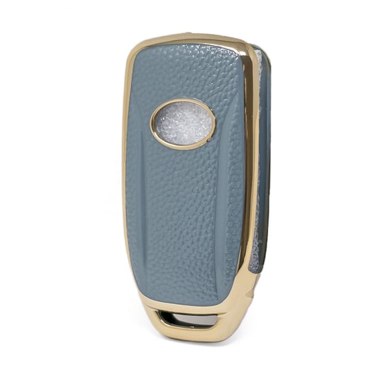 New-Aftermarket-Nano-High-Quality-Gold-Leather-Cover-For-TATA-Remote-Key-3-Buttons-Gray-Color-TATA-B13J---Emirates-Keys
