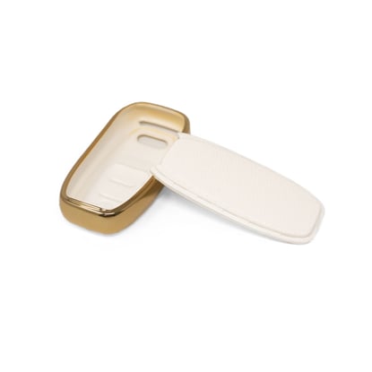New-Aftermarket-Nano-High-Quality-Gold-Leather-Cover-For-Audi-Remote-Key-3-Buttons-White-Color-Audi-A13J---Emirates-Keys