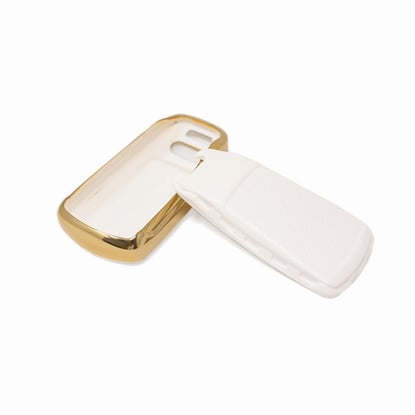 New-Aftermarket-Nano-High-Quality-Gold-Leather-Cover-For-Audi-Remote-Key-3-Buttons-White-Color-Audi-B13J---Emirates-Keys