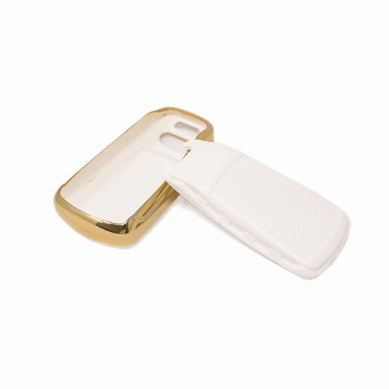 New-Aftermarket-Nano-High-Quality-Gold-Leather-Cover-For-Audi-Remote-Key-3-Buttons-White-Color-Audi-B13J---Emirates-Keys