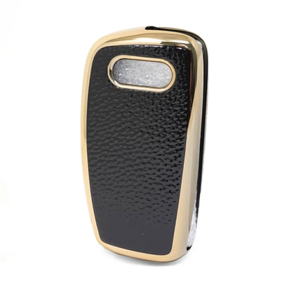 New-Aftermarket-Nano-High-Quality-Gold-Leather-Cover-For-Audi-Flip-Remote-Key-3-Buttons-Black-Color-Audi-C13J---Emirates-Keys