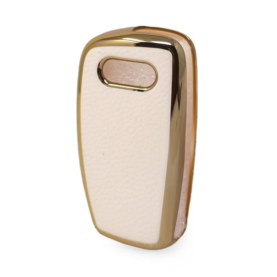 New-Aftermarket-Nano-High-Quality-Gold-Leather-Cover-For-Audi-Flip-Remote-Key-3-Buttons-White-Color-Audi-C13J---Emirates-Keys