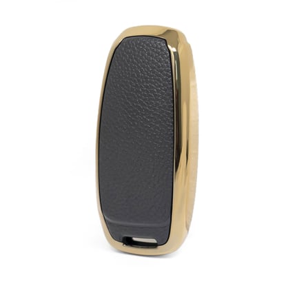 New-Aftermarket-Nano-High-Quality-Gold-Leather-Cover-For-Audi-Remote-Key-3-Buttons-Black-Color-Audi-D13J---Emirates-Keys