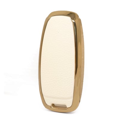 New-Aftermarket-Nano-High-Quality-Gold-Leather-Cover-For-Audi-Remote-Key-3-Buttons-White-Color-Audi-D13J---Emirates-Keys