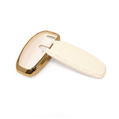 New-Aftermarket-Nano-High-Quality-Gold-Leather-Cover-For-Audi-Remote-Key-3-Buttons-White-Color-Audi-D13J---Emirates-Keys