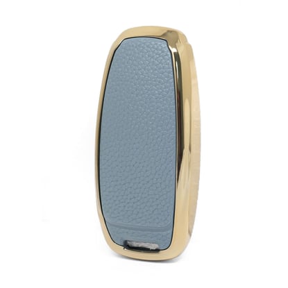 New-Aftermarket-Nano-High-Quality-Gold-Leather-Cover-For-Audi-Remote-Key-3-Buttons-Gray-Color-Audi-D13J---Emirates-Keys