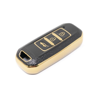 New-Aftermarket-Nano-High-Quality-Gold-Leather-Cover-For-Baojun-Remote-Key-3-Buttons-Black-Color-BJ-A13J---Emirates-Keys