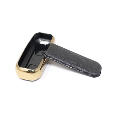 New-Aftermarket-Nano-High-Quality-Gold-Leather-Cover-For-Baojun-Remote-Key-3-Buttons-Black-Color-BJ-A13J---Emirates-Keys