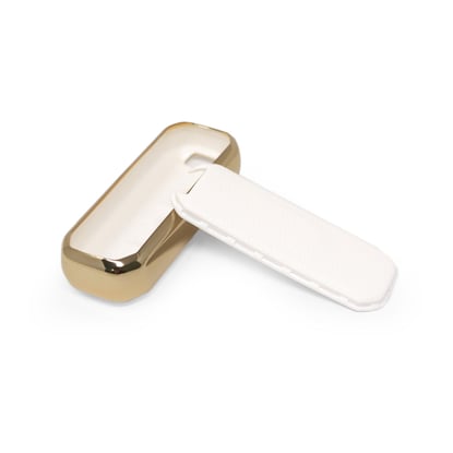 New-Aftermarket-Nano-High-Quality-Gold-Leather-Cover-For-Baojun-Remote-Key-3-Buttons-White-Color-BJ-A13J---Emirates-Keys