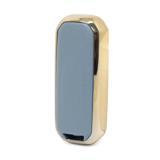 New-Aftermarket-Nano-High-Quality-Gold-Leather-Cover-For-Baojun-Remote-Key-3-Buttons-Gray-Color-BJ-A13J---Emirates-Keys