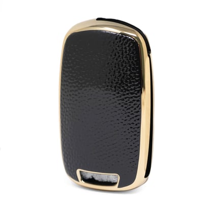 New-Aftermarket-Nano-High-Quality-Gold-Leather-Cover-For-Baojun-Flip-Remote-Key-3-Buttons-Black-Color-BJ-B13J---Emirates-Keys