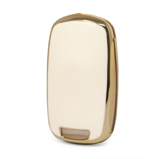 New-Aftermarket-Nano-High-Quality-Gold-Leather-Cover-For-Baojun-Flip-Remote-Key-3-Buttons-White-Color-BJ-B13J---Emirates-Keys