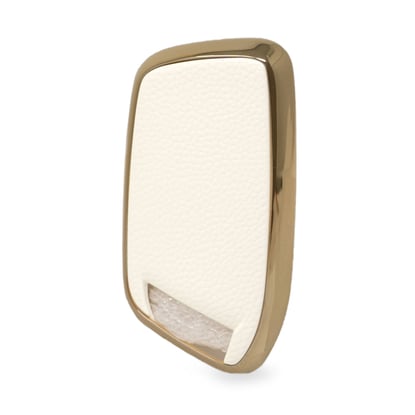 New-Aftermarket-Nano-High-Quality-Gold-Leather-Cover-For-Baojun-Remote-Key-3-Buttons-White-Color-BJ-C13J---Emirates-Keys