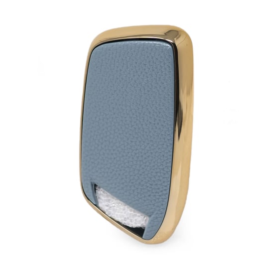 New-Aftermarket-Nano-High-Quality-Gold-Leather-Cover-For-Baojun-Remote-Key-3-Buttons-Gray-Color-BJ-C13J---Emirates-Keys