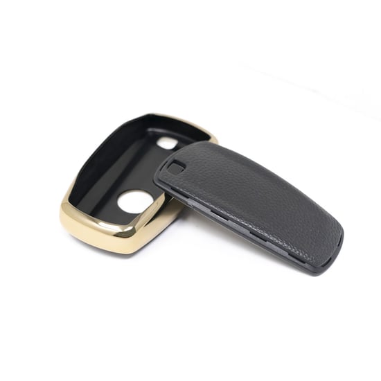 New-Aftermarket-Nano-High-Quality-Gold-Leather-Cover-For-BMW-Remote-Key-4-Buttons-Black-Color-BMW-A13J4A---Emirates-Keys
