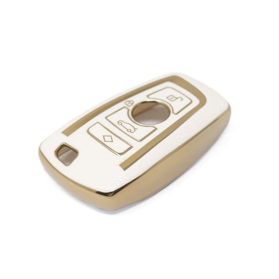 New-Aftermarket-Nano-High-Quality-Gold-Leather-Cover-For-BMW-Remote-Key-4-Buttons-White-Color-BMW-A13J4A---Emirates-Keys