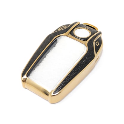 New-Aftermarket-Nano-High-Quality-Gold-Leather-Cover-For-BMW-Remote-Key-3-Buttons-Black-Color-BMW-D13J---Emirates-Keys