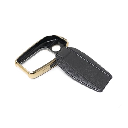 New-Aftermarket-Nano-High-Quality-Gold-Leather-Cover-For-BMW-Remote-Key-3-Buttons-Black-Color-BMW-D13J---Emirates-Keys