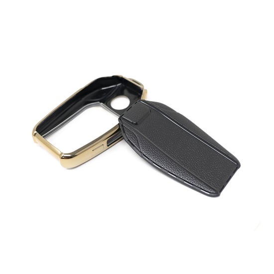 New-Aftermarket-Nano-High-Quality-Gold-Leather-Cover-For-BMW-Remote-Key-3-Buttons-Black-Color-BMW-D13J---Emirates-Keys