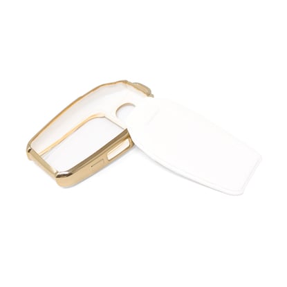 New-Aftermarket-Nano-High-Quality-Gold-Leather-Cover-For-BMW-Remote-Key-3-Buttons-White-Color-BMW-D13J---Emirates-Keys