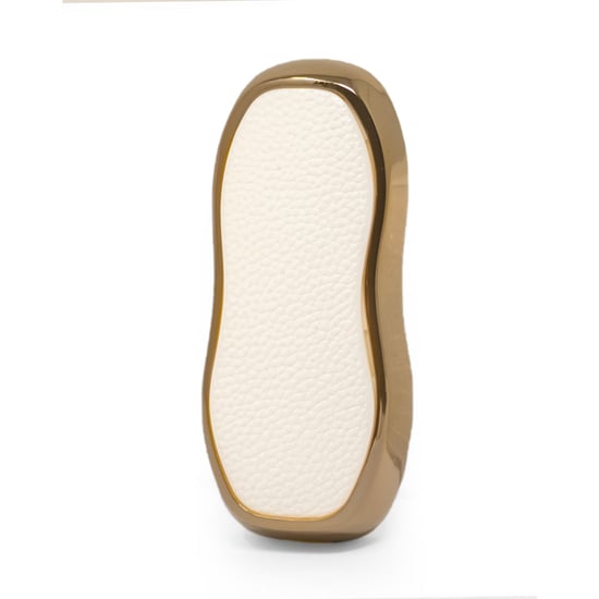 New-Aftermarket-Nano-High-Quality-Gold-Leather-Cover-For-Porsche-Remote-Key-3-Buttons-White-Color-PSC-A13J---Emirates-Keys