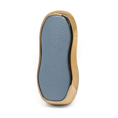 New-Aftermarket-Nano-High-Quality-Gold-Leather-Cover-For-Porsche-Remote-Key-3-Buttons-Gray-Color-PSC-A13J---Emirates-Keys