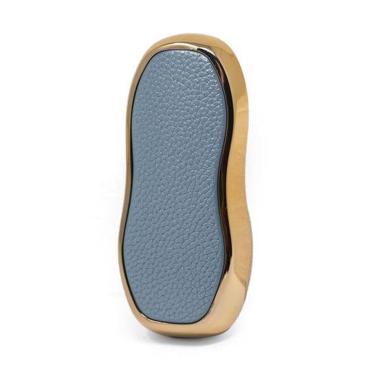 New-Aftermarket-Nano-High-Quality-Gold-Leather-Cover-For-Porsche-Remote-Key-3-Buttons-Gray-Color-PSC-A13J---Emirates-Keys