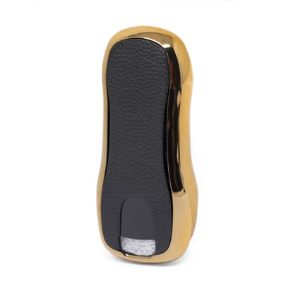 New-Aftermarket-Nano-High-Quality-Gold-Leather-Cover-For-Porsche-Remote-Key-3-Buttons-Black-Color-PSC-B13J---Emirates-Keys