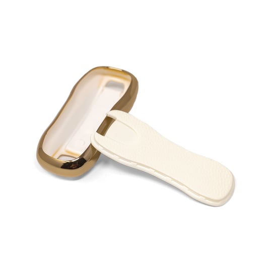 New-Aftermarket-Nano-High-Quality-Gold-Leather-Cover-For-Porsche-Remote-Key-3-Buttons-White-Color-PSC-B13J---Emirates-Keys