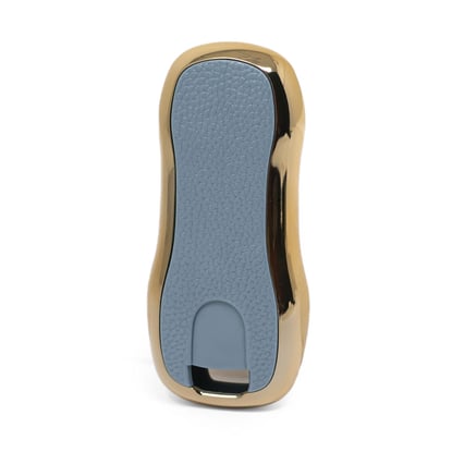 New-Aftermarket-Nano-High-Quality-Gold-Leather-Cover-For-Porsche-Remote-Key-3-Buttons-Gray-Color-PSC-B13J---Emirates-Keys