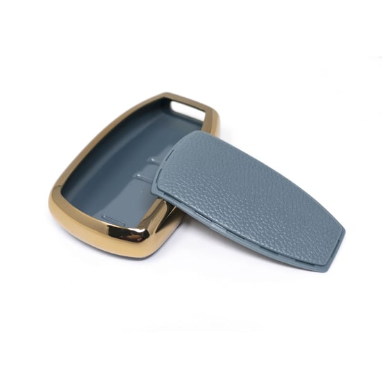 New-Aftermarket-Nano-High-Quality-Gold-Leather-Cover-For-BAIC-Remote-Key-4-Buttons-Gray-Color-BQ-A13J---Emirates-Keys
