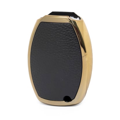 New-Aftermarket-Nano-High-Quality-Gold-Leather-Cover-For-Mercedes-Benz-Remote-Key-3-Buttons-Black-Color-Benz-A13J---Emirates-Keys