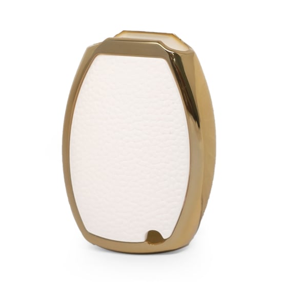 New-Aftermarket-Nano-High-Quality-Gold-Leather-Cover-For-Mercedes-Benz-Remote-Key-3-Buttons-White-Color-Benz-A13J---Emirates-Keys