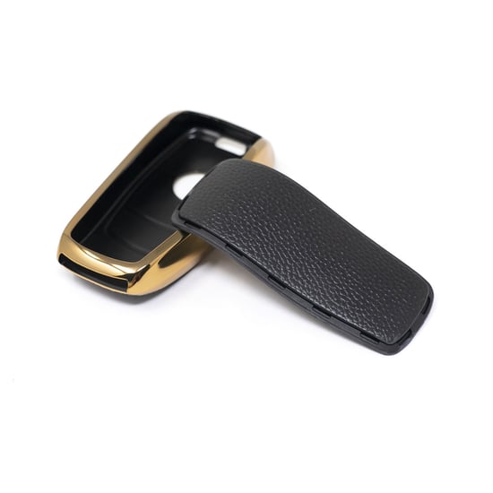 New-Aftermarket-Nano-High-Quality-Gold-Leather-Cover-For-Mercedes-Benz-Remote-Key-3-Buttons-Black-Color-Benz-B13J---Emirates-Keys