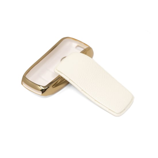 New-Aftermarket-Nano-High-Quality-Gold-Leather-Cover-For-Mercedes-Benz-Remote-Key-3-Buttons-White-Color-Benz-B13J---Emirates-Keys