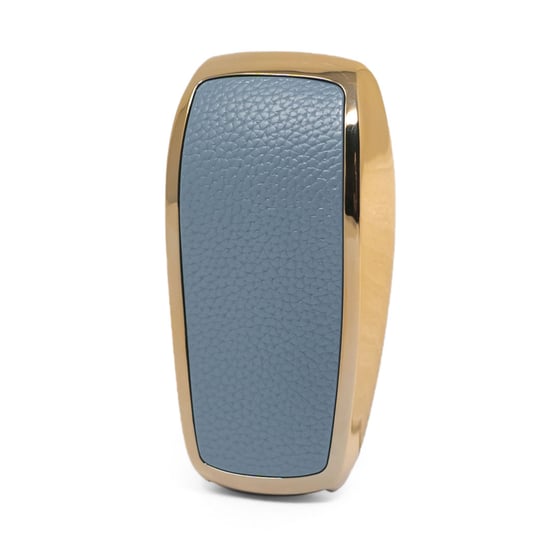 New-Aftermarket-Nano-High-Quality-Gold-Leather-Cover-For-Mercedes-Benz-Remote-Key-3-Buttons-Gray-Color-Benz-B13J---Emirates-Keys