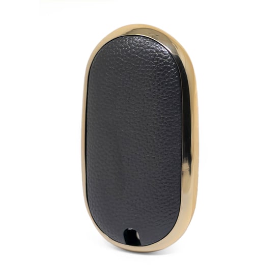 New-Aftermarket-Nano-High-Quality-Gold-Leather-Cover-For-Mercedes-Benz-Remote-Key-3-Buttons-Black-Color-Benz-C13J---Emirates-Keys