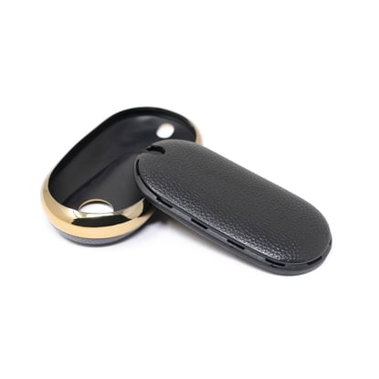New-Aftermarket-Nano-High-Quality-Gold-Leather-Cover-For-Mercedes-Benz-Remote-Key-3-Buttons-Black-Color-Benz-C13J---Emirates-Keys