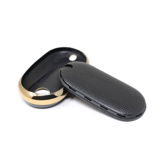 New-Aftermarket-Nano-High-Quality-Gold-Leather-Cover-For-Mercedes-Benz-Remote-Key-3-Buttons-Black-Color-Benz-C13J---Emirates-Keys