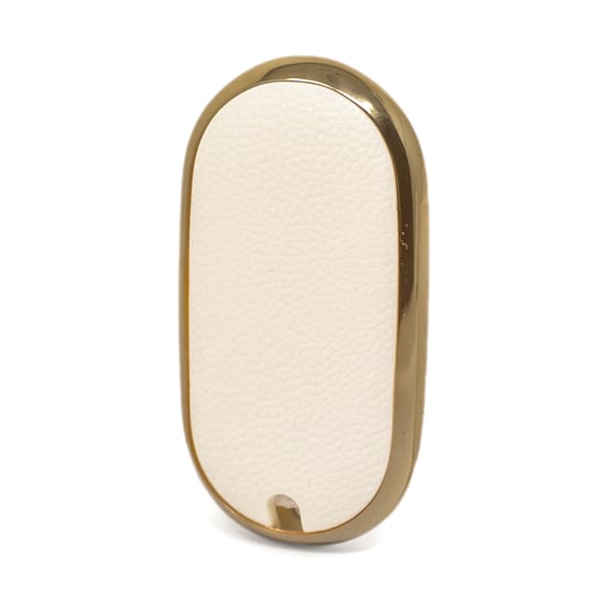 New-Aftermarket-Nano-High-Quality-Gold-Leather-Cover-For-Mercedes-Benz-Remote-Key-3-Buttons-White-Color-Benz-C13J---Emirates-Keys