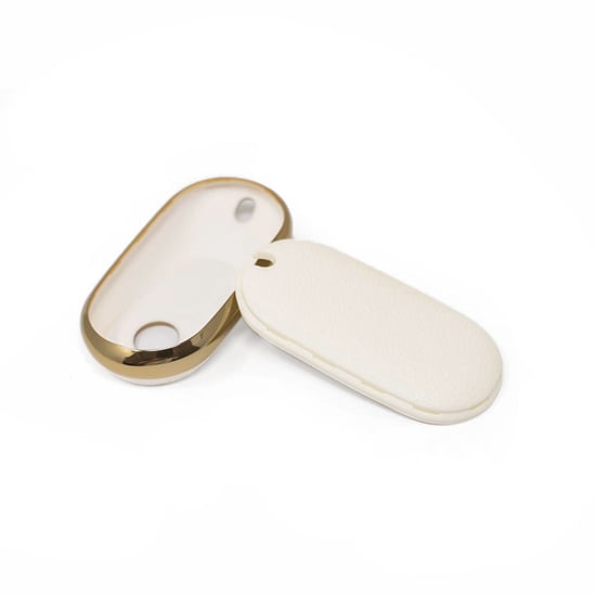 New-Aftermarket-Nano-High-Quality-Gold-Leather-Cover-For-Mercedes-Benz-Remote-Key-3-Buttons-White-Color-Benz-C13J---Emirates-Keys