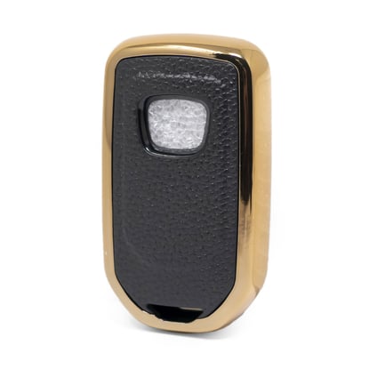 New-Aftermarket-Nano-High-Quality-Gold-Leather-Cover-For-Honda-Remote-Key-2-Buttons-Black-Color-HD-A13J2---Emirates-Keys